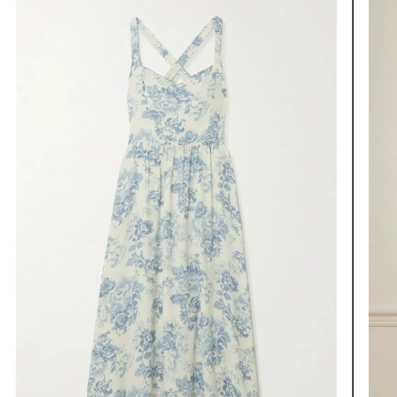 Reformation Brixton Dress White and Blue Floral - Picture 2 of 8